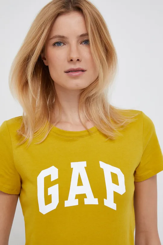 κίτρινο Βαμβακερό μπλουζάκι GAP Γυναικεία