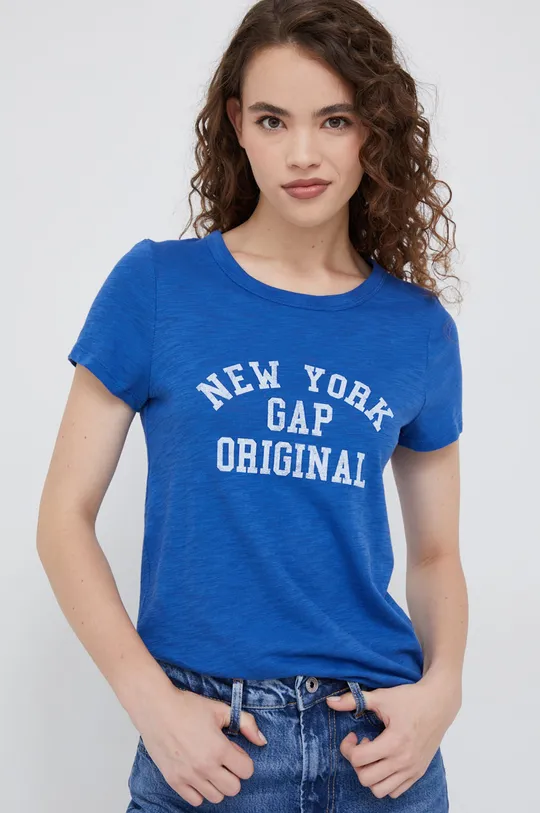 niebieski GAP t-shirt bawełniany Damski