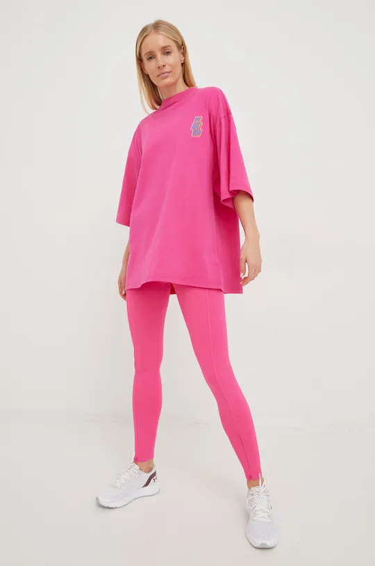 Βαμβακερό μπλουζάκι P.E Nation Daze ροζ