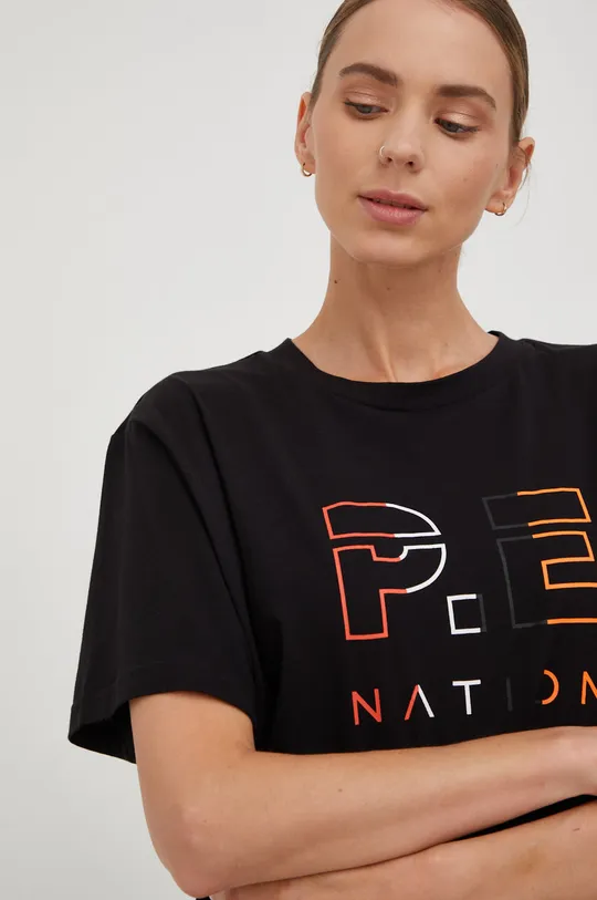 μαύρο Βαμβακερό μπλουζάκι P.E Nation Γυναικεία