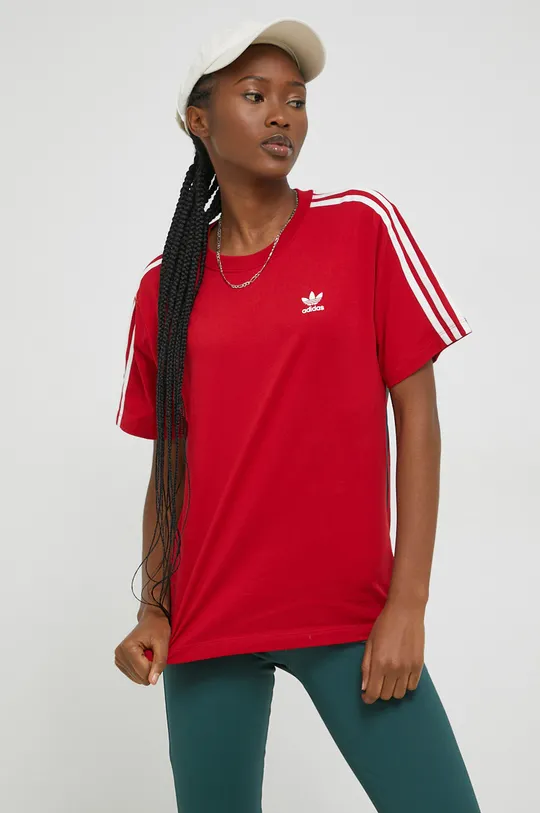 κόκκινο Βαμβακερό μπλουζάκι adidas Originals X Thebe Magugu Γυναικεία