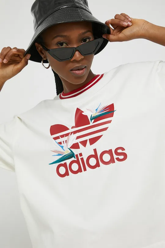 λευκό Βαμβακερό μπλουζάκι adidas Originals X Thebe Magugu Γυναικεία