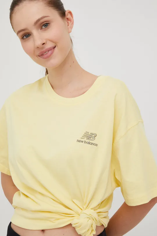 žltá Bavlnené tričko New Balance