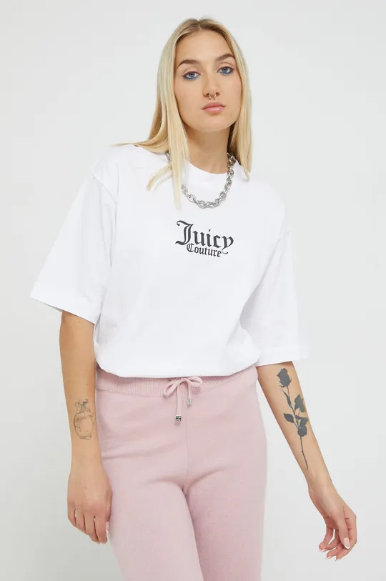 λευκό Βαμβακερό μπλουζάκι Juicy Couture Γυναικεία