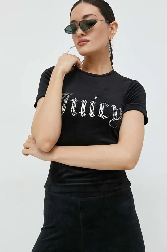 μαύρο Μπλουζάκι Juicy Couture Taylor Γυναικεία