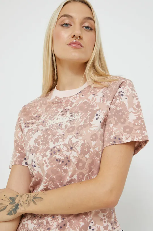 różowy Napapijri t-shirt bawełniany