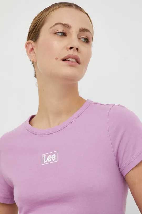 ružová Bavlnené tričko Lee