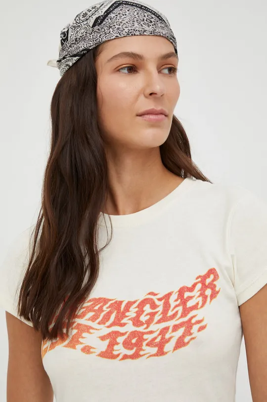бежевий Бавовняна футболка Wrangler Жіночий