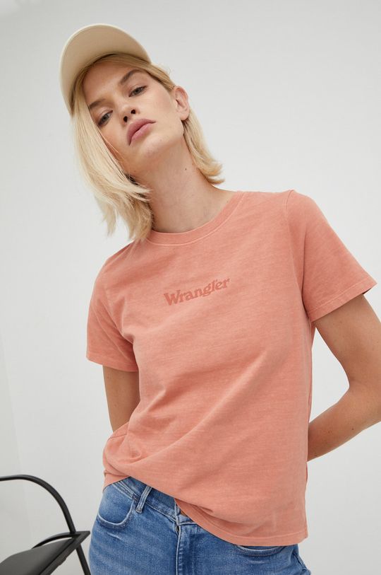 oranžová Bavlněné tričko Wrangler Dámský