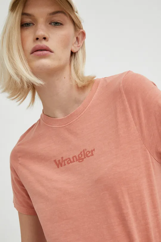 πορτοκαλί Βαμβακερό μπλουζάκι Wrangler