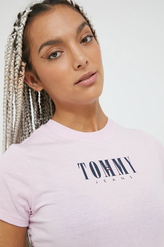 różowy Tommy Jeans t-shirt