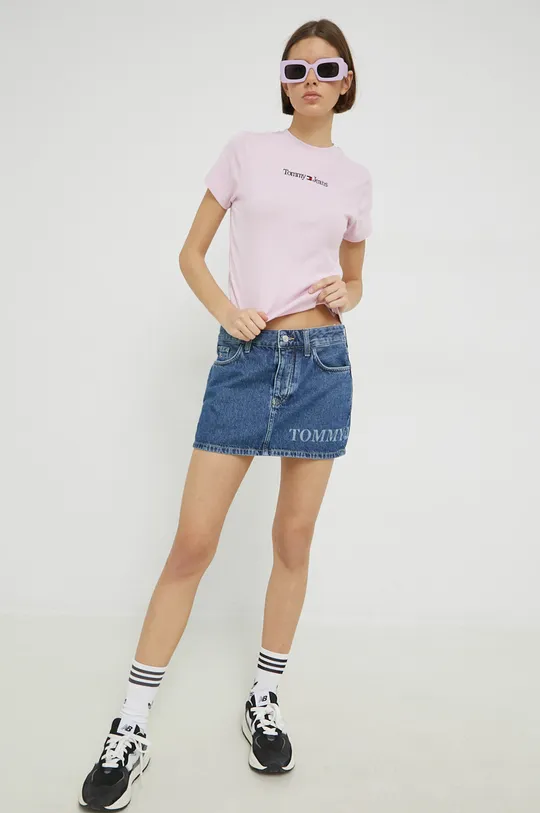 Kratka majica Tommy Jeans roza
