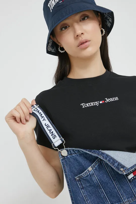 czarny Tommy Jeans t-shirt Damski