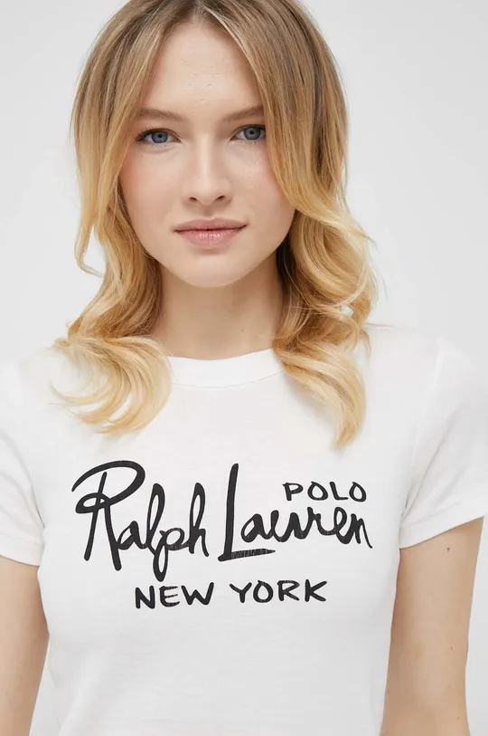 bijela Pamučna majica Polo Ralph Lauren