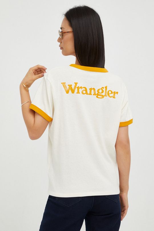 kremowy Wrangler t-shirt bawełniany