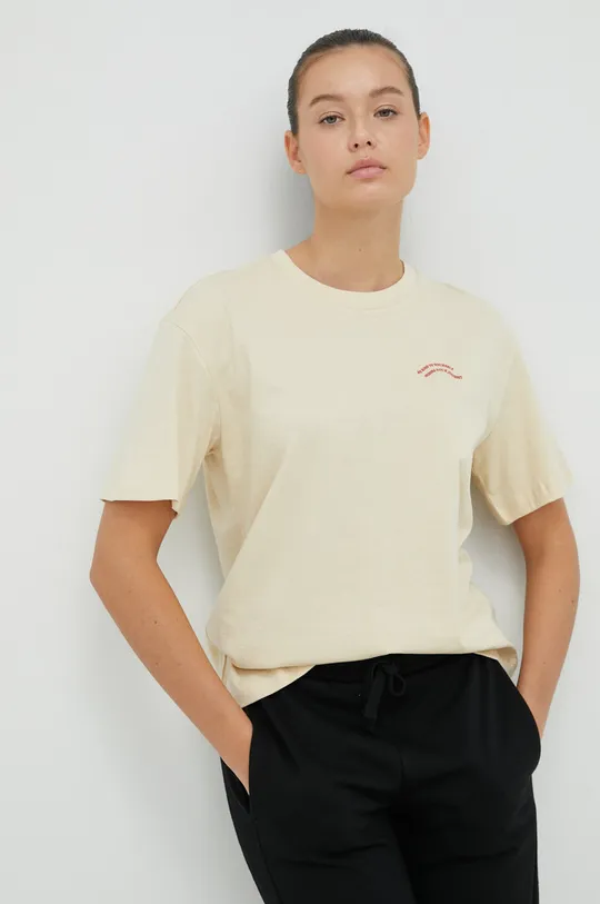 beżowy Outhorn t-shirt bawełniany Damski
