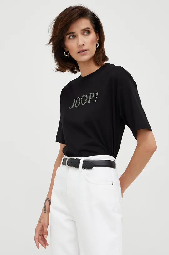 μαύρο Βαμβακερό μπλουζάκι Joop! Γυναικεία