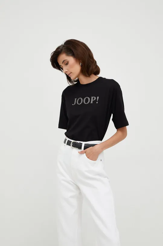 črna Bombažna kratka majica Joop!