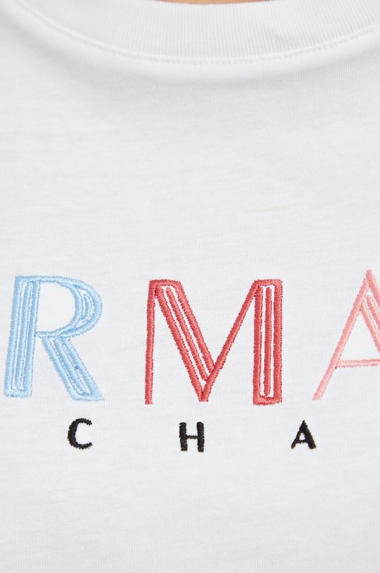 bílá Bavlněné tričko Armani Exchange