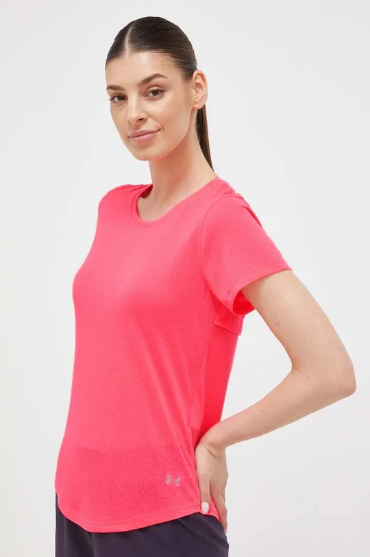 ροζ Μπλουζάκι για τρέξιμο Under Armour Γυναικεία