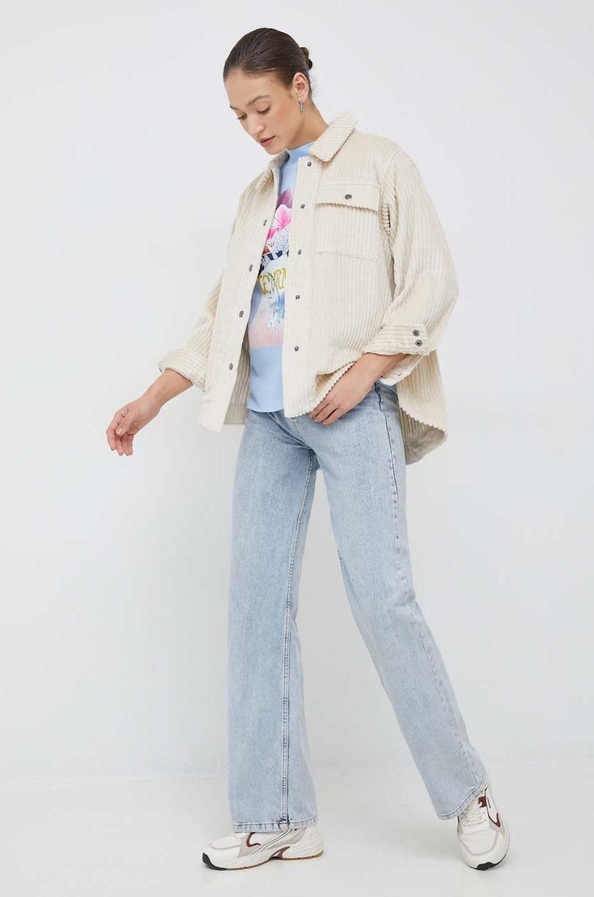 United Colors of Benetton tricou din bumbac albastru deschis