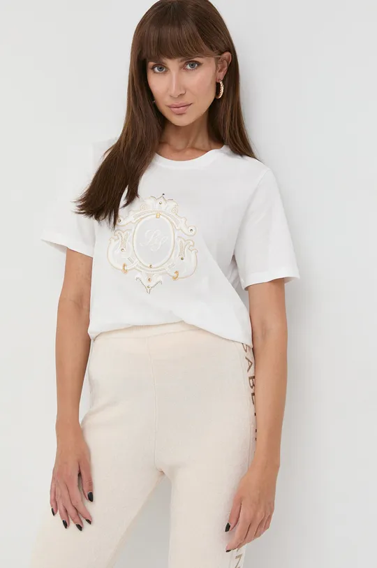 λευκό Βαμβακερό μπλουζάκι Luisa Spagnoli Γυναικεία