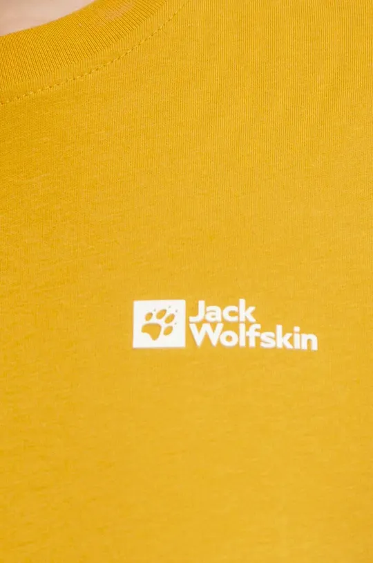 żółty Jack Wolfskin t-shirt bawełniany