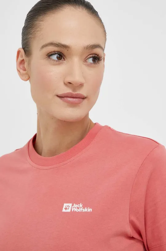 różowy Jack Wolfskin t-shirt bawełniany