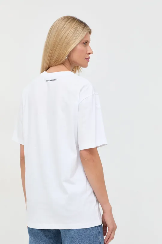bijela Pamučna majica Karl Lagerfeld Karl Lagerfeld x Cara Delevingne