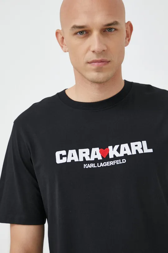 Βαμβακερό μπλουζάκι Karl Lagerfeld Karl Lagerfeld x Cara Delevingne