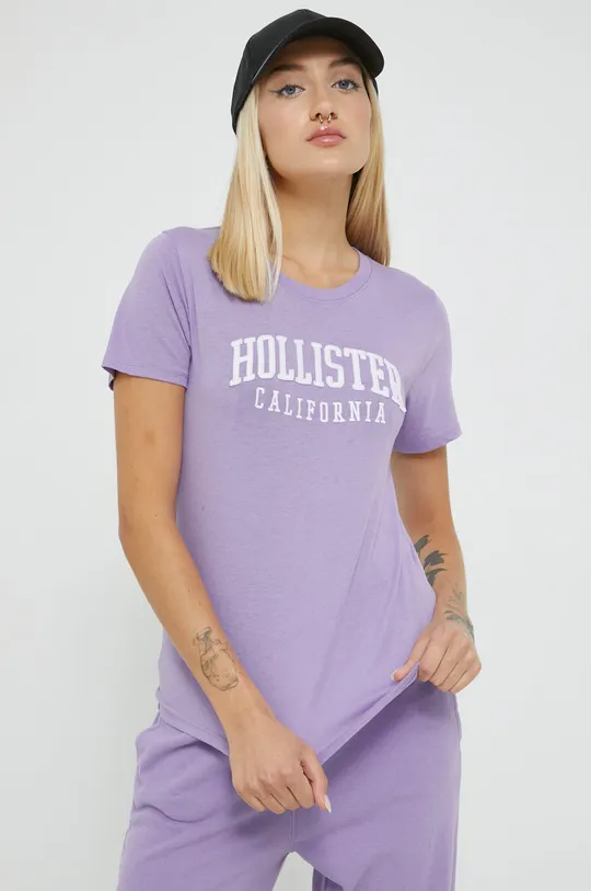 fioletowy Hollister Co. t-shirt