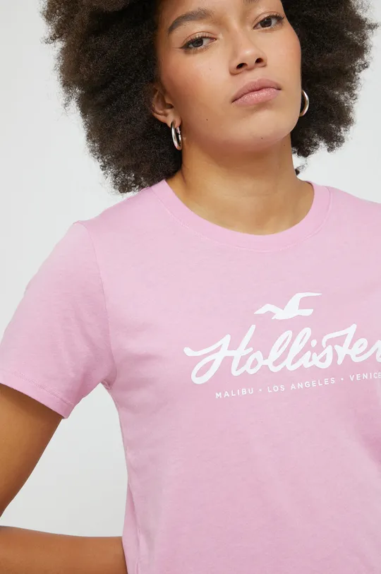 Μπλουζάκι Hollister Co. μωβ