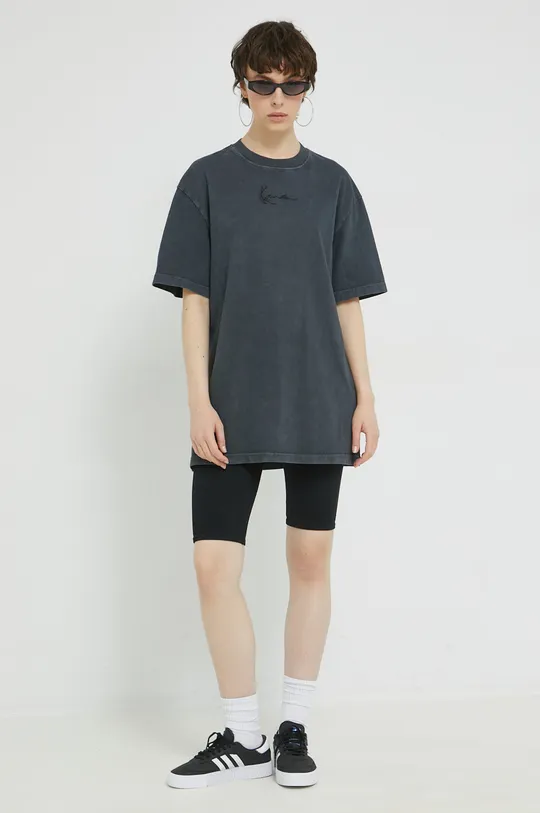 Хлопковая футболка Karl Kani серый