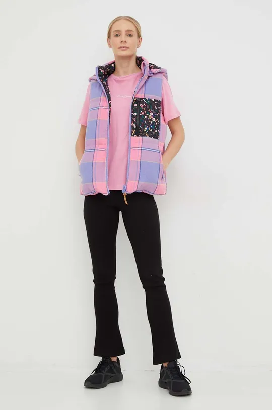 Βαμβακερό μπλουζάκι Femi Stories Manuel ροζ