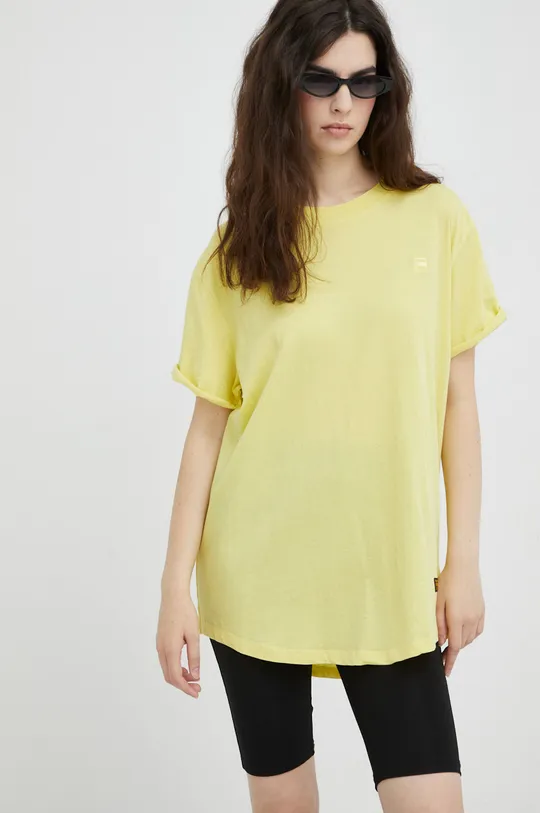 żółty G-Star Raw t-shirt bawełniany Damski