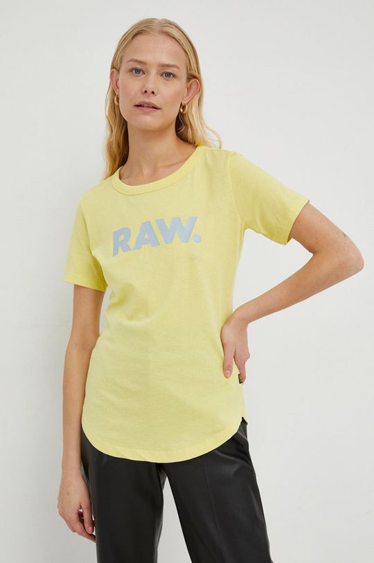 jasně žlutá Bavlněné tričko G-Star Raw