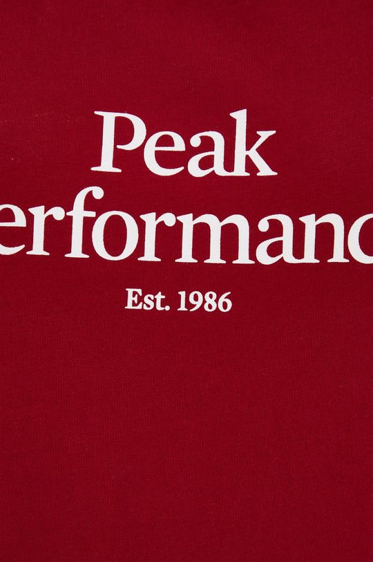 kaštanová Bavlněné tričko Peak Performance