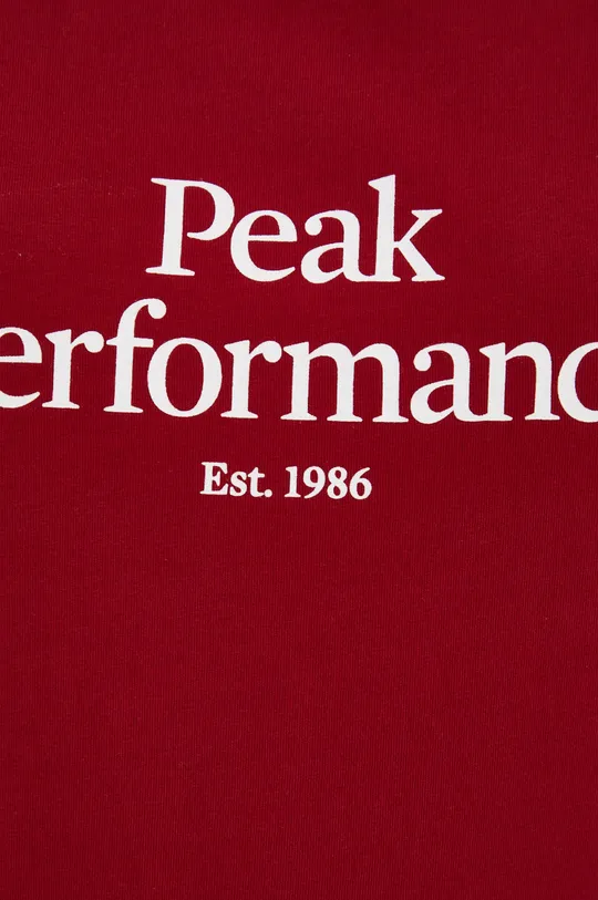 bordo Bombažna kratka majica Peak Performance