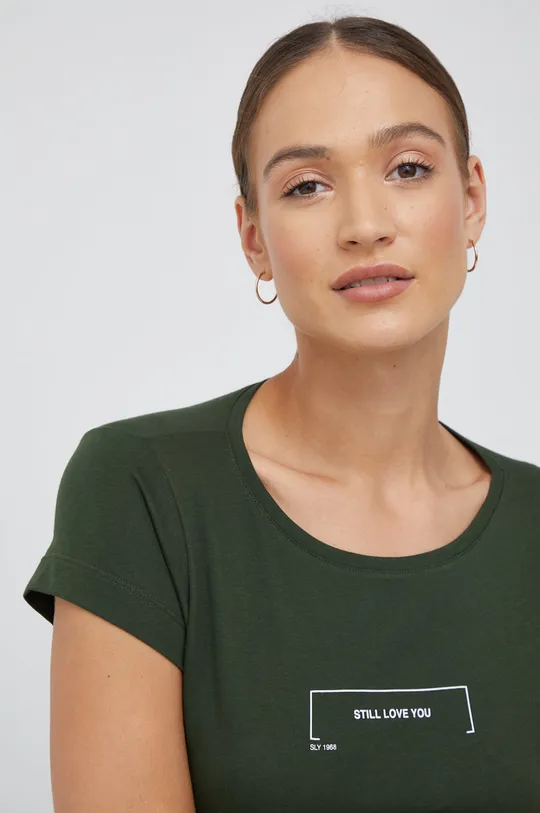 πράσινο Βαμβακερό μπλουζάκι Sisley Γυναικεία