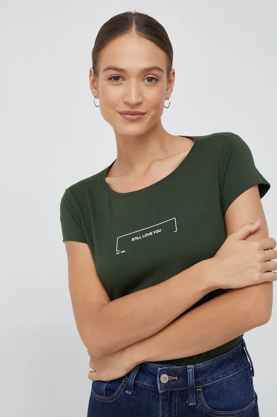 πράσινο Βαμβακερό μπλουζάκι Sisley