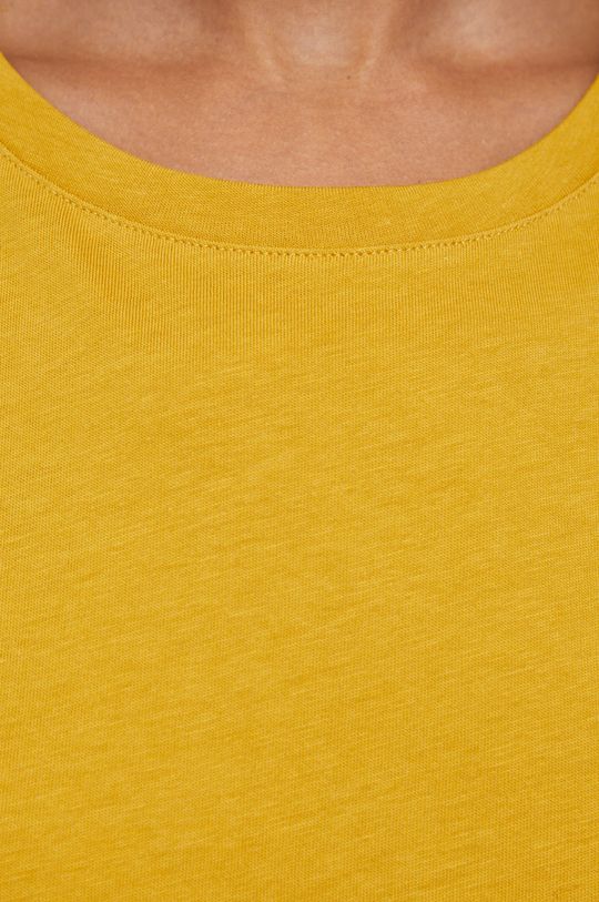 żółty Sisley t-shirt bawełniany