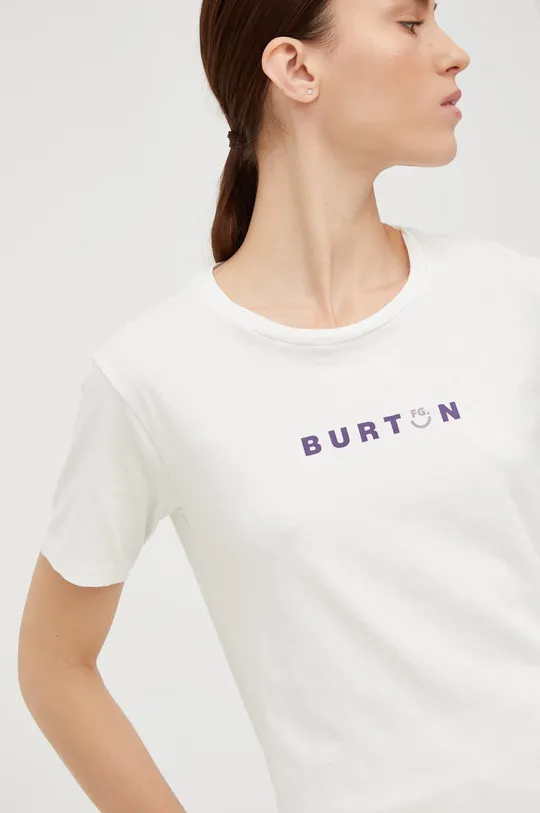 Βαμβακερό μπλουζάκι Burton λευκό