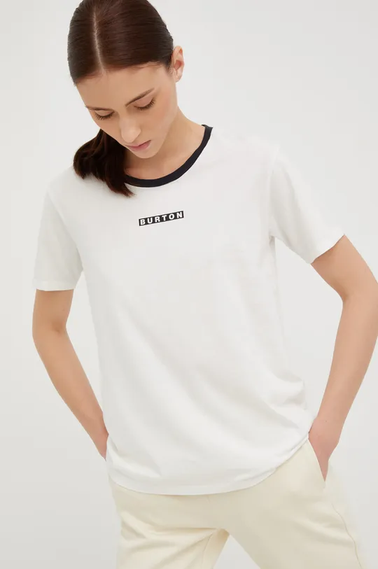λευκό Βαμβακερό μπλουζάκι Burton Γυναικεία