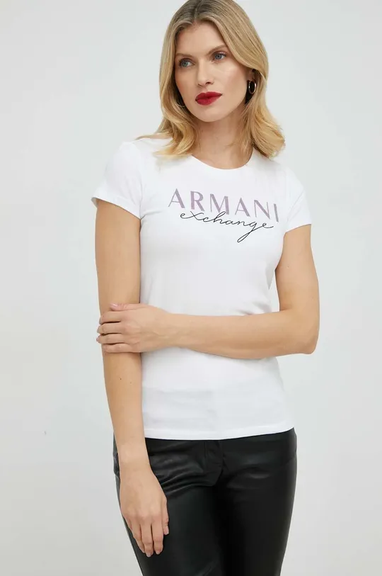 biały Armani Exchange t-shirt Damski