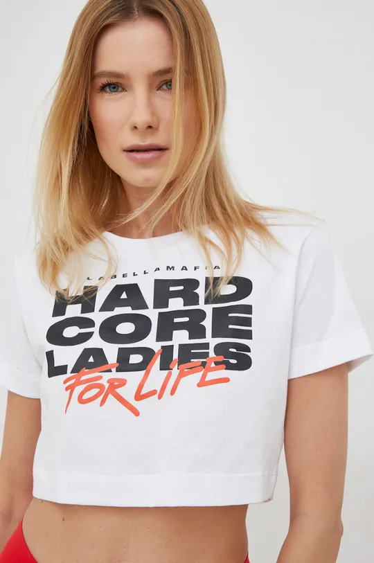 λευκό Μπλουζάκι LaBellaMafia Hardcore Γυναικεία