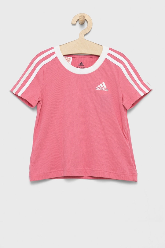 vijolična Otroški bombažen t-shirt adidas Performance Dekliški