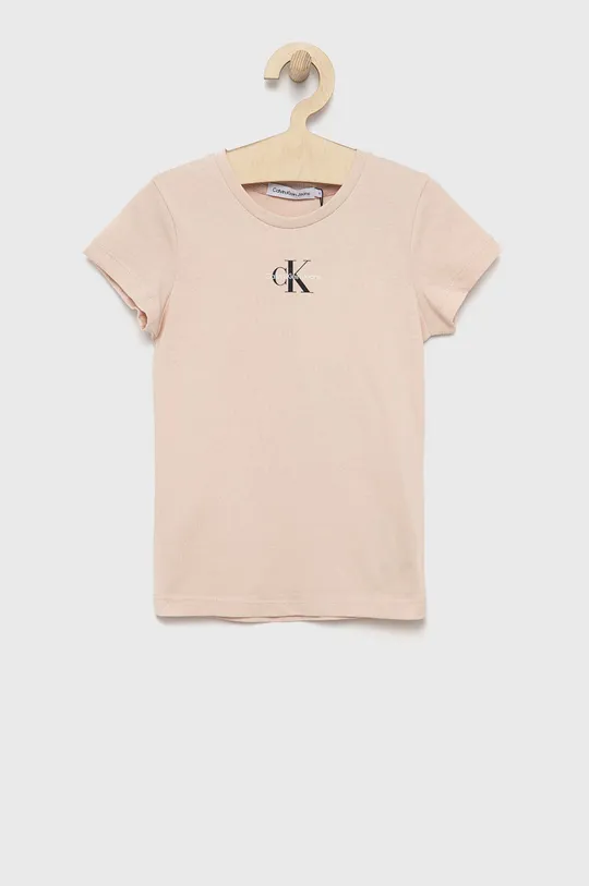 różowy Calvin Klein Jeans t-shirt bawełniany dziecięcy IG0IG01470.9BYY Dziewczęcy
