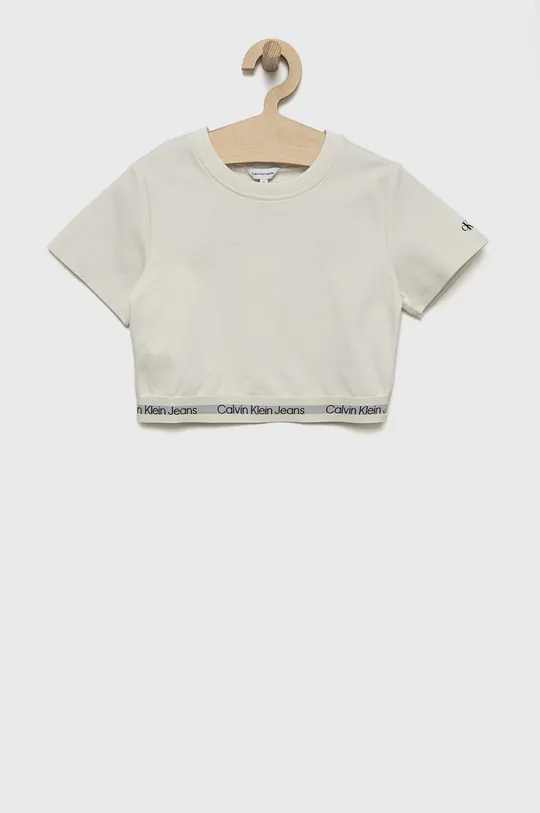 bijela Dječja majica kratkih rukava Calvin Klein Jeans Za djevojčice