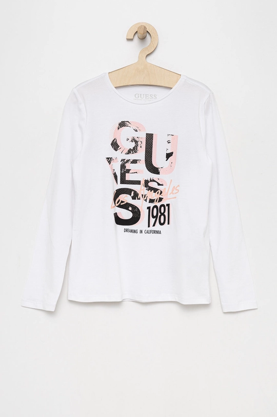 biały Guess longsleeve dziecięcy Dziewczęcy