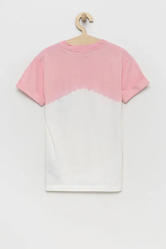 Παιδικό βαμβακερό μπλουζάκι Guess ροζ